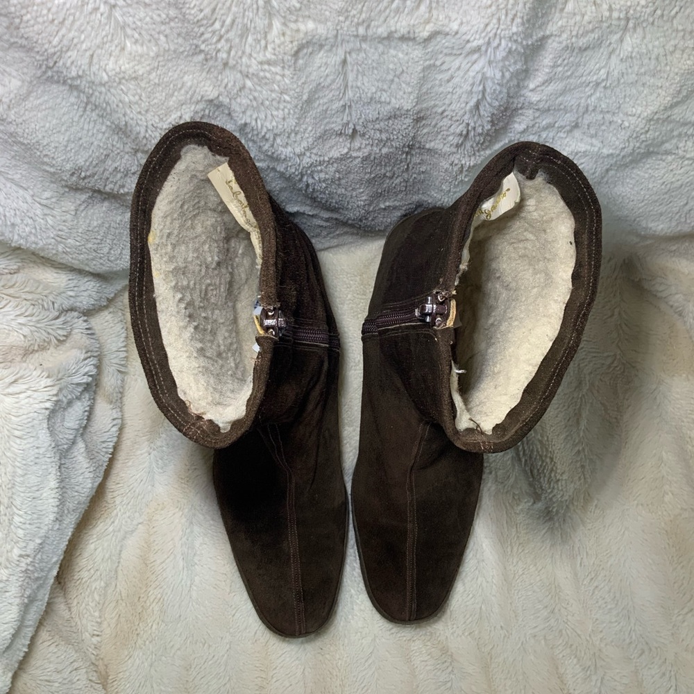 Vintage! Salvatore Ferragamo Brown Suede Boots women’s size 7.5 Narrow - Picture 6 of 9